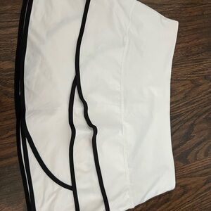 White Tennis Skirt with Black Trim